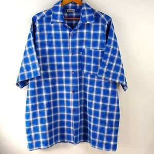 CalTop Blue Plaid Casual Shirt. Made in USA